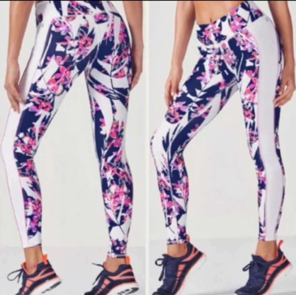 Fabletics White & Floral Leggings